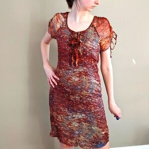 Robert Redford sundance 100% silk dress orange